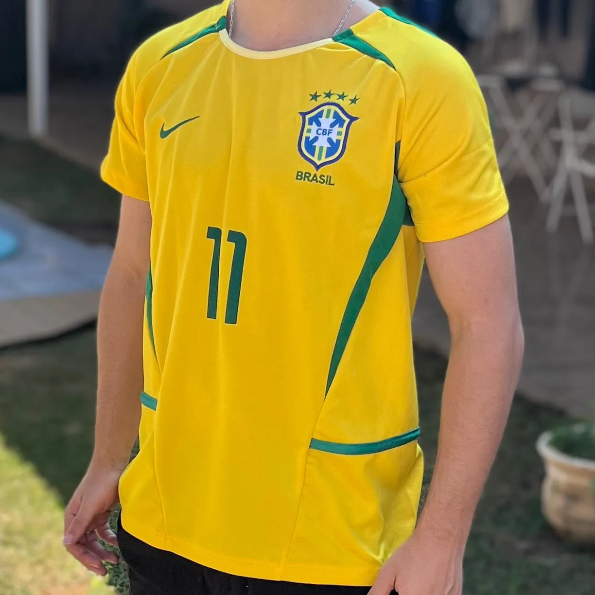 Camisa Retrô Seleção Brasileira  Ronaldinho 2002 - Torcedor