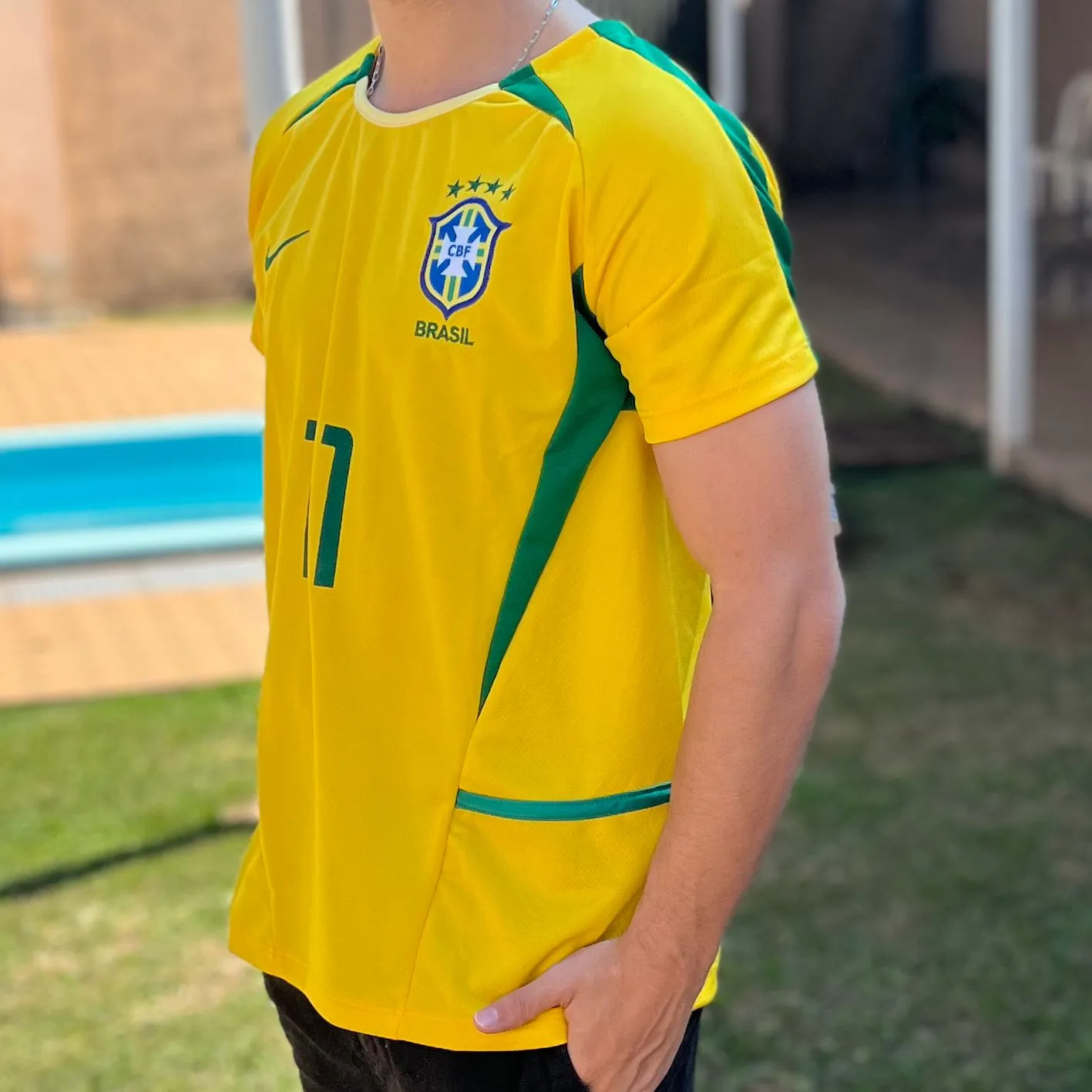 Camisa Retrô Seleção Brasileira  Ronaldinho 2002 - Torcedor - 4